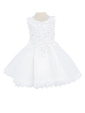 Girls White Lace Party Dress